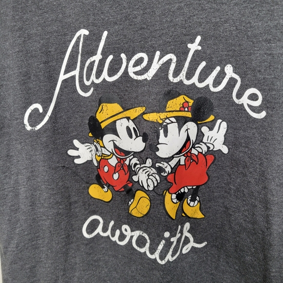 Disney Gray Juniors Mickey & Minnie Racerback Tank Top XS - Picture 3 of 5